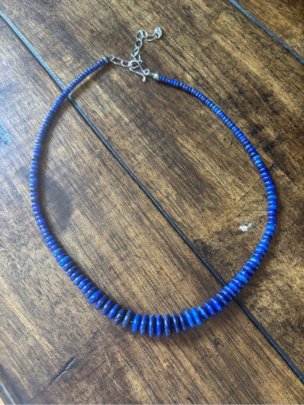 Jay King DTR 925 Lapis Lazuli Rondelle Necklace 17–20” Sterling - Picture 5 of 11